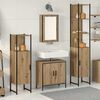 vidaXL Ensemble de mobilier de salle de bain avec &eacute;tag&egrave;re 4 pcs Marron