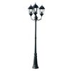 vidaXL Lampadaire de jardin 3 bras 230 cm Vert fonc&eacute;/Noir Aluminium