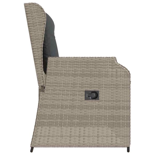 vidaXL Banc de jardin avec coussin Gris clair Poly rotin