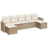 vidaXL Salon de jardin avec coussins 7 pcs beige r&eacute;sine tress&eacute;e