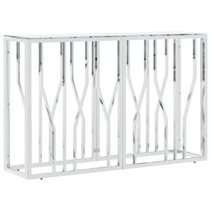 vidaXL Table console argent&eacute; 110x30x70 cm acier inoxydable et verre