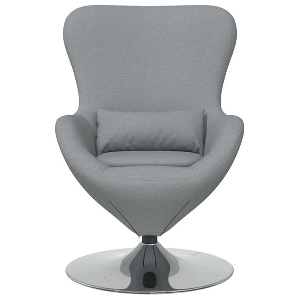 vidaXL Fauteuil &oelig;uf Gris clair 63 x 73 x 90 cm tissu