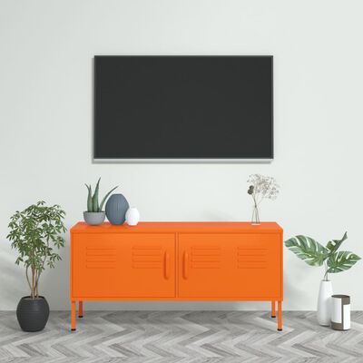 vidaXL Meuble TV Orange 105x35x50 cm Acier