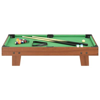 vidaXL Mini table de billard 3 pieds 92x52x19 cm Marron et vert