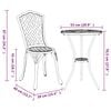 vidaXL Ensemble bistro de jardin 3 pcs Blanc Aluminium