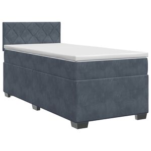 vidaXL Lit boxspring avec matelas Gris fonc&eacute; 80 x 200 cm Velours