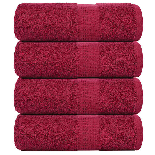 vidaXL Serviettes de toilette FROGN 4 pi&egrave;ces Bordeaux 30x30 cm 360 g/m&sup2;