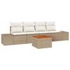 vidaXL Ensemble de canap&eacute; de jardin 5 pc Beige et cr&egrave;me polyrotin