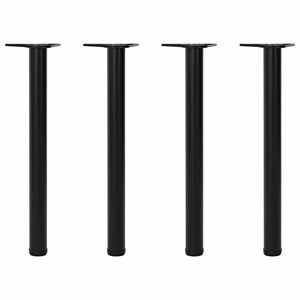 vidaXL 4 pieds de table r&eacute;glables en hauteur 710 mm Noir