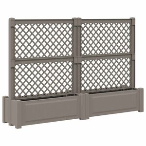 vidaXL Grand pot avec trellis 2 pc PP Gris