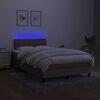 vidaXL Sommier &agrave; lattes de lit matelas et LED taupe 120x190 cm tissu