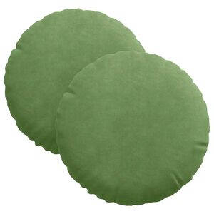 vidaXL Coussins de si&egrave;ge 2 pc Velours Vert clair &Oslash;30 x 13 cm