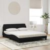 vidaXL Lit avec matelas Dover noir 160x200 cm velours