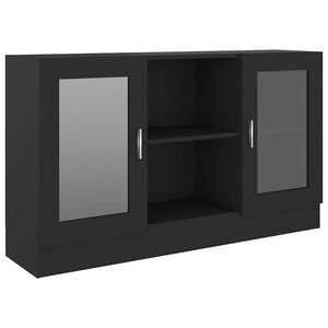 vidaXL Armoire &agrave; vitrine Noir 120x30,5x70 cm Bois d'ing&eacute;nierie