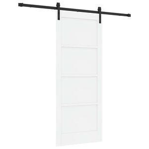 vidaXL Porte coulissante Blanc et noir 83 x 202 cm Bois de pin massif