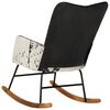vidaXL Chaise &agrave; bascule Noir Cuir v&eacute;ritable