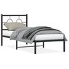 vidaXL Cadre de lit m&eacute;tal sans matelas avec t&ecirc;te de lit noir 75x190 cm