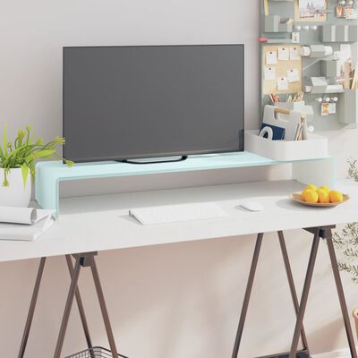 vidaXL Meuble TV/Support pour moniteur 100x30x13 cm verre vert