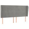 vidaXL T&ecirc;te de lit avec oreilles Gris clair 163x23x118/128 cm Velours
