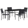 vidaXL Ensemble de salle &agrave; manger pour jardin 5 pcs Noir Rotin PE