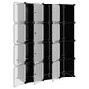 vidaXL Cubes de rangement 12 pcs avec portes noir PP