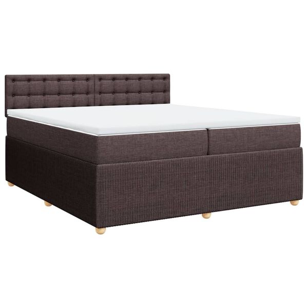 vidaXL Sommier &agrave; lattes de lit avec matelas Marron fonc&eacute; 200x200 cm
