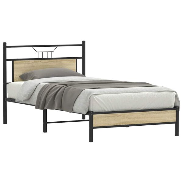 vidaXL Cadre de lit sans matelas ch&ecirc;ne sonoma 100x200 cm
