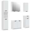 vidaXL Meubles de salle de bain 5 pcs Blanc Bois d'ing&eacute;nierie