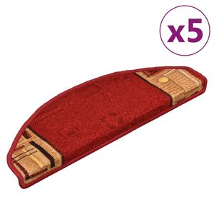 vidaXL Tapis d'escalier autoadh&eacute;sifs 5 pcs 65x21x4 cm Rouge