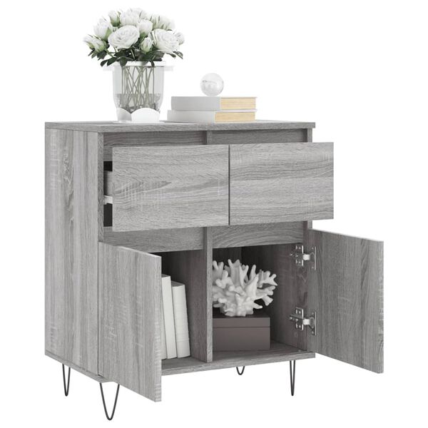 vidaXL Buffet Sonoma gris 60x35x70 cm Bois d'ing&eacute;nierie