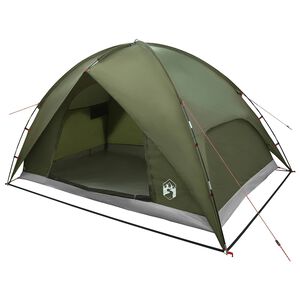 vidaXL Tente de camping avec un abri imperm&eacute;able D&ocirc;me Vert olive