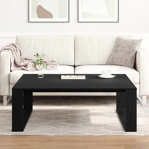 vidaXL Table basse Ch&ecirc;ne noir 100 x 100 x 35 cm Bois d'ing&eacute;nierie