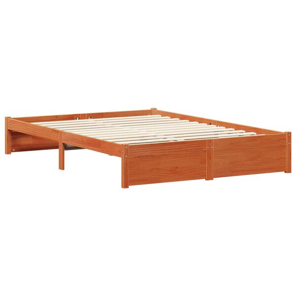 vidaXL Cadre de lit Cire marron 150 x 200 cm Bois de Pin Massif