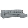 vidaXL Canap&eacute; modulable avec repose-pieds et coussins en tissu gris clair