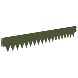 vidaXL Bordure de Pelouse 50 pc 103 x 15 cm Acier Vert olive