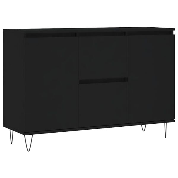 vidaXL Buffet noir 101,5x35x70 cm bois d&rsquo;ing&eacute;nierie
