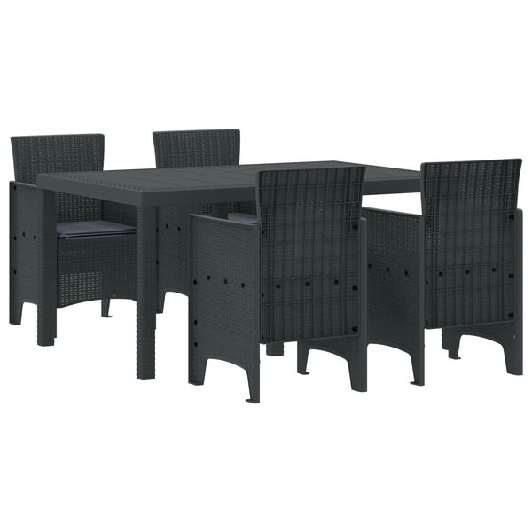 vidaXL Ensemble de salle &agrave; manger pour jardin 5 pcs Anthracite
