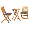 vidaXL Ensemble bistro de jardin 3 pcs Marron Bois d'acacia massif