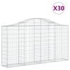 vidaXL Paniers &agrave; gabions arqu&eacute;s 30 pcs 200x30x100/120 cm Fer galvanis&eacute;