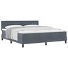 vidaXL Lit &agrave; ressorts avec matelas Gris fonc&eacute; 180 x 200 cm Velours
