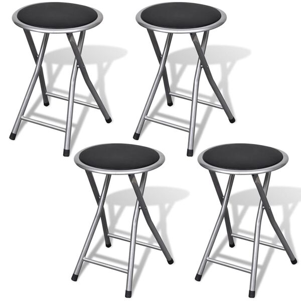 vidaXL Tabourets de pliables lot de 4 similicuir