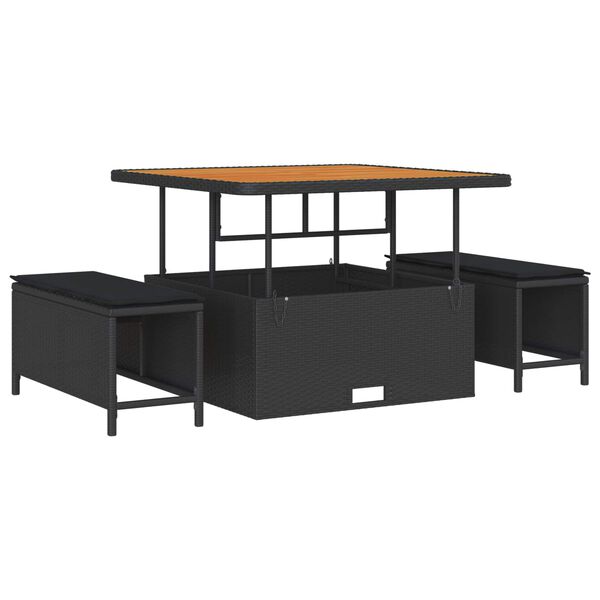 vidaXL Ensemble de canap&eacute; de jardin avec coussin 13 pcs Noir polyrotin