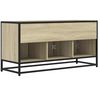 vidaXL Meuble TV ch&ecirc;ne sonoma 100x35x50 cm bois d'ing&eacute;nierie et m&eacute;tal
