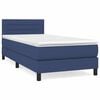 vidaXL Sommier &agrave; lattes de lit avec matelas Bleu 90x190 cm Tissu