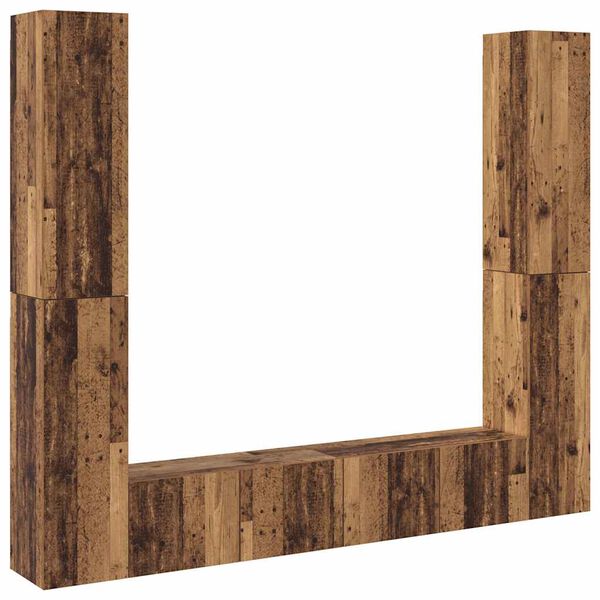 vidaXL Meubles TV muraux 6 pcs vieux bois bois d'ing&eacute;nierie