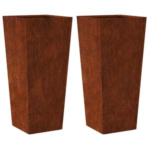 vidaXL Jardini&egrave;res 2 pcs 35x35x75 cm acier r&eacute;sistant aux intemp&eacute;ries