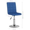 vidaXL Chaises pivotantes &agrave; manger lot de 2 bleu tissu