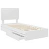 vidaXL Lit de Rangement Blanc 90 x 190 cm Bois d'ing&eacute;nierie