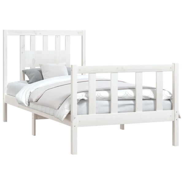 vidaXL Cadre de lit sans matelas blanc bois de pin massif 90x200 cm