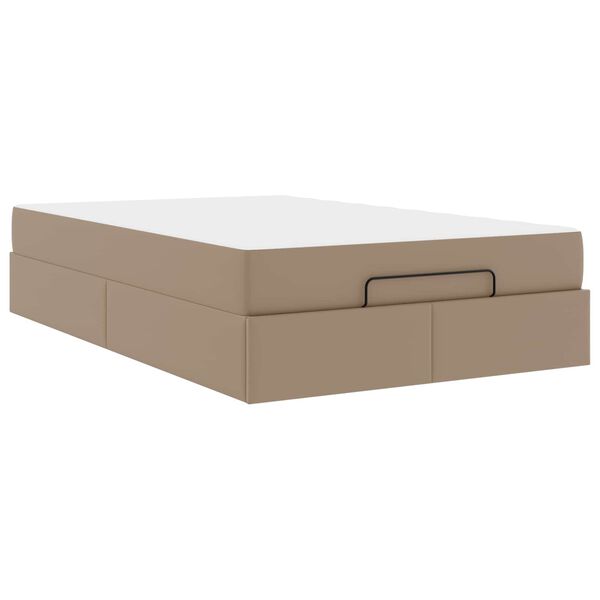 vidaXL Cadre de lit avec matelas avec matelas 2 pcs Tan PVC